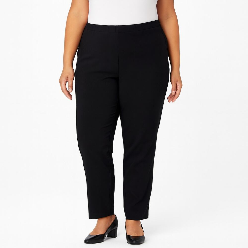 NWOT Isaac Mizrahi Live! Women Black Pull-On Stretch Pants Size 32W Comfort Fit